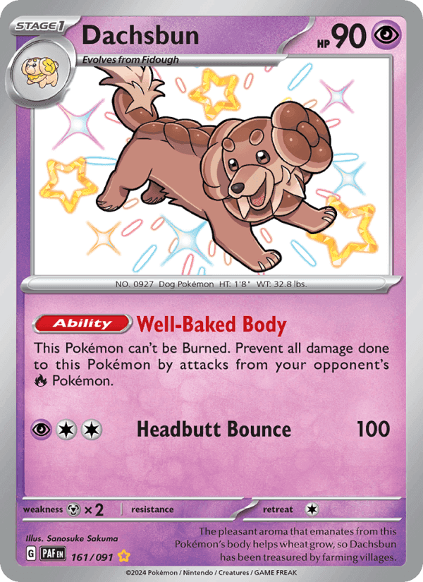Dachsbun, card 161 from Paldean Fates