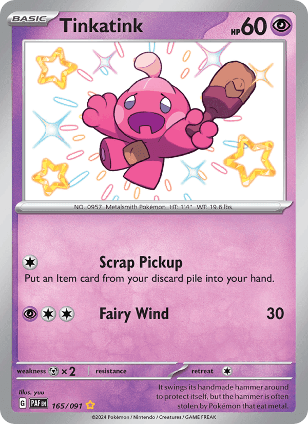 Tinkatink, card 165 from Paldean Fates