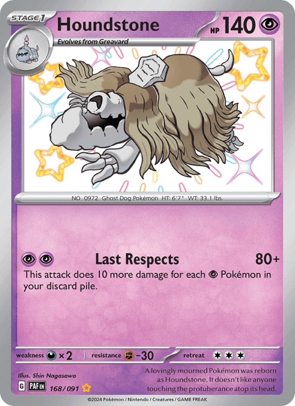 Houndstone, card 168 from Paldean Fates