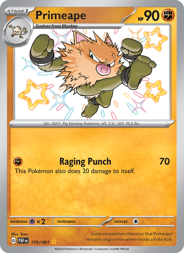 Paldean Fates の 170 番、Primeape