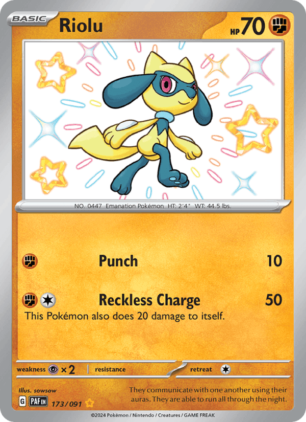 Riolu, carte 173 de Paldean Fates