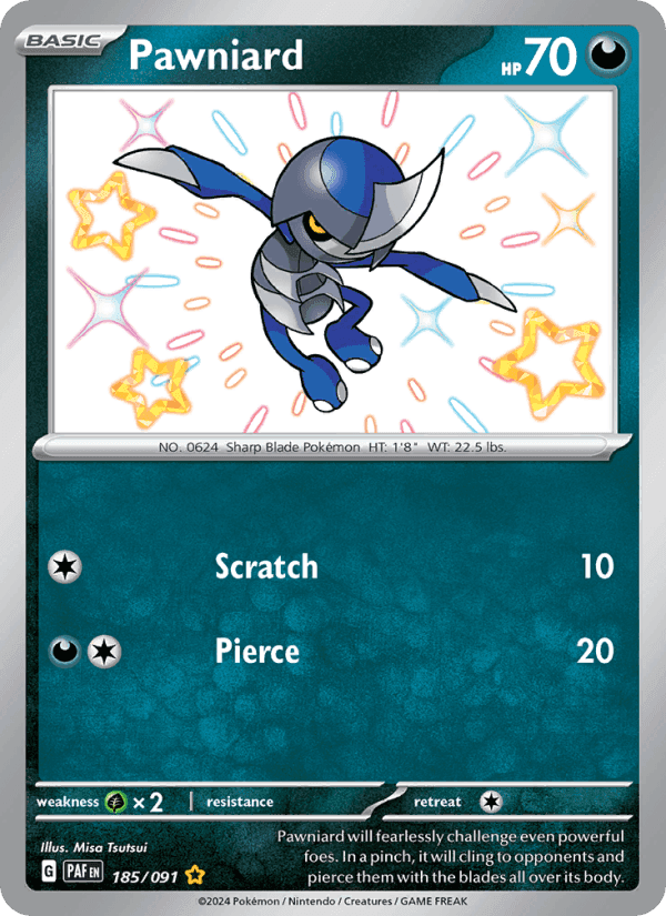 Paldean Fates の 185 番、Pawniard