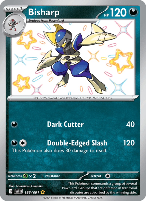Bisharp, card 186 from Paldean Fates