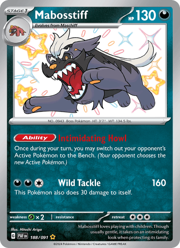 Mabosstiff, card 188 from Paldean Fates
