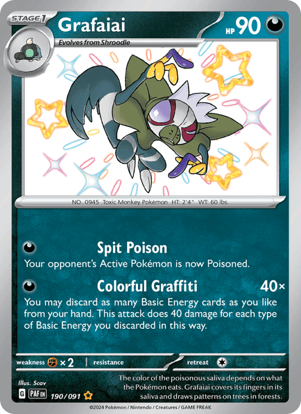 Grafaiai, card 190 from Paldean Fates