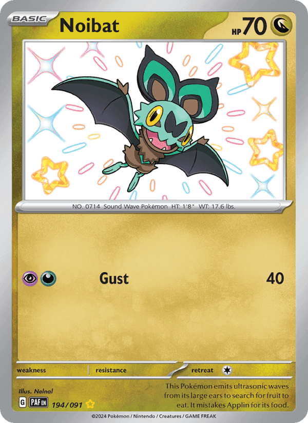 Noibat, card 194 from Paldean Fates