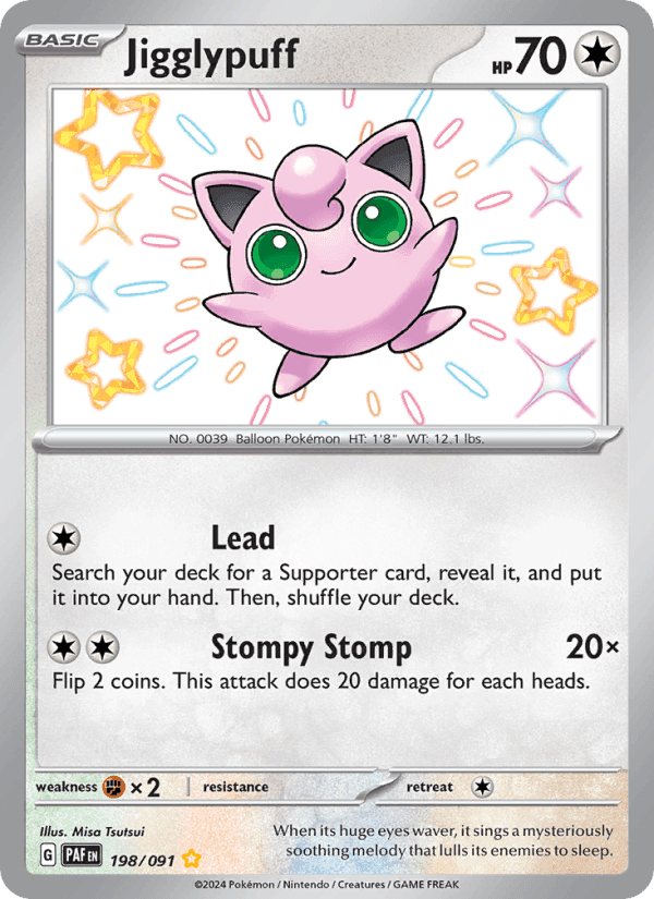 Jigglypuff, card 198 from Paldean Fates