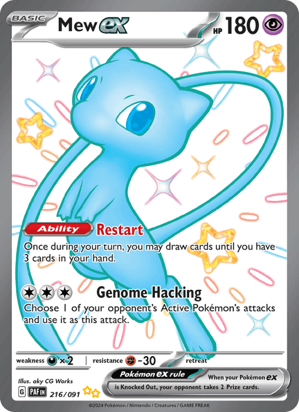Mew ex, card 216 from Paldean Fates