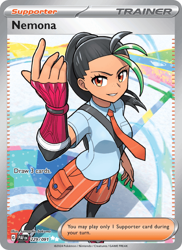 Nemona, card 229 from Paldean Fates