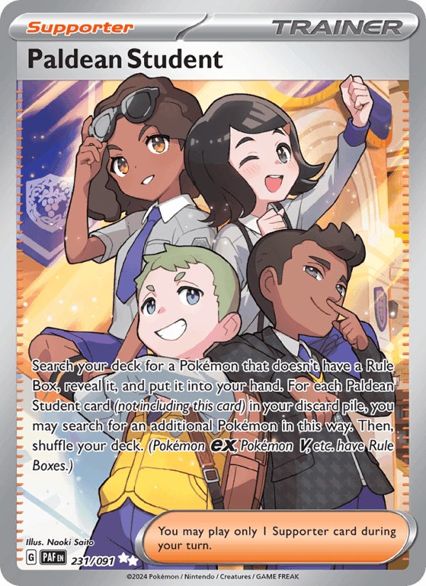 Paldean Student, card 231 from Paldean Fates