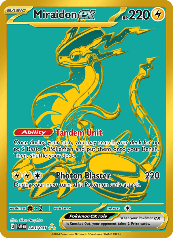 Miraidon ex, card 243 from Paldean Fates