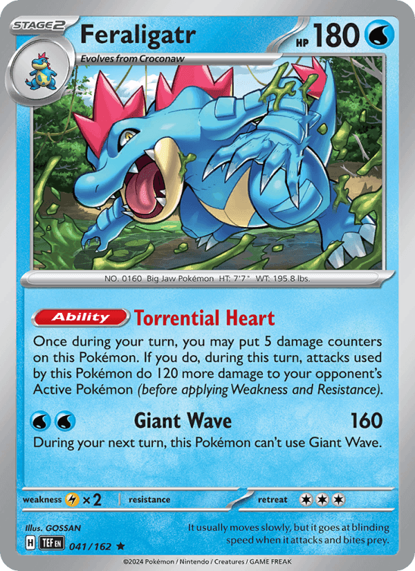 Feraligatr, card 041 from Temporal Forces