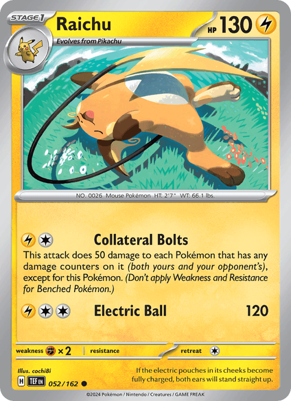 Raichu, carte 052 de Temporal Forces