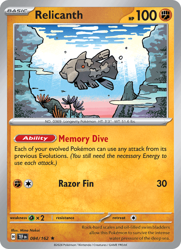 Relicanth, card 084 from Temporal Forces