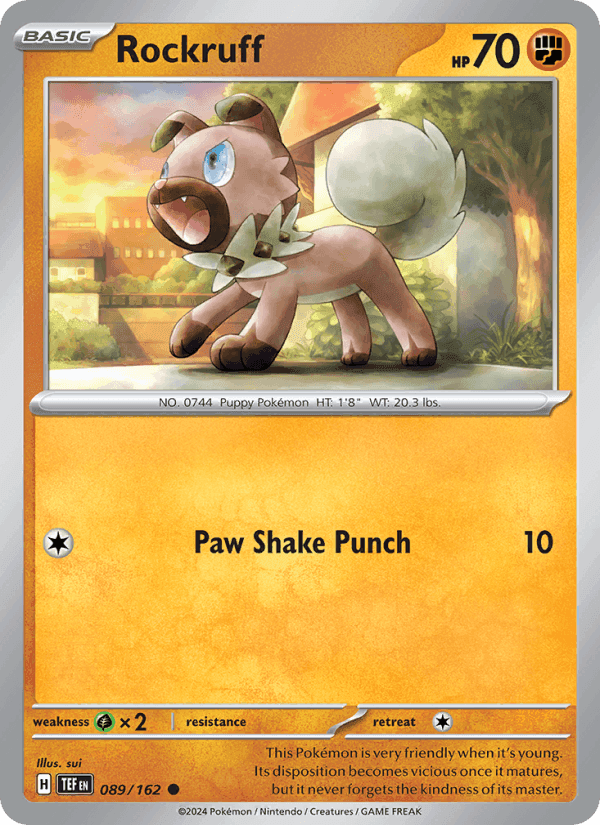 Rockruff, card 089 from Temporal Forces