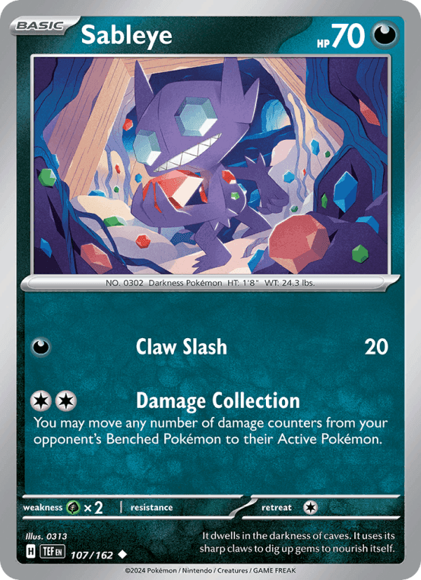 Sableye, card 107 from Temporal Forces