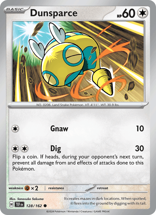 Dunsparce, card 128 from Temporal Forces