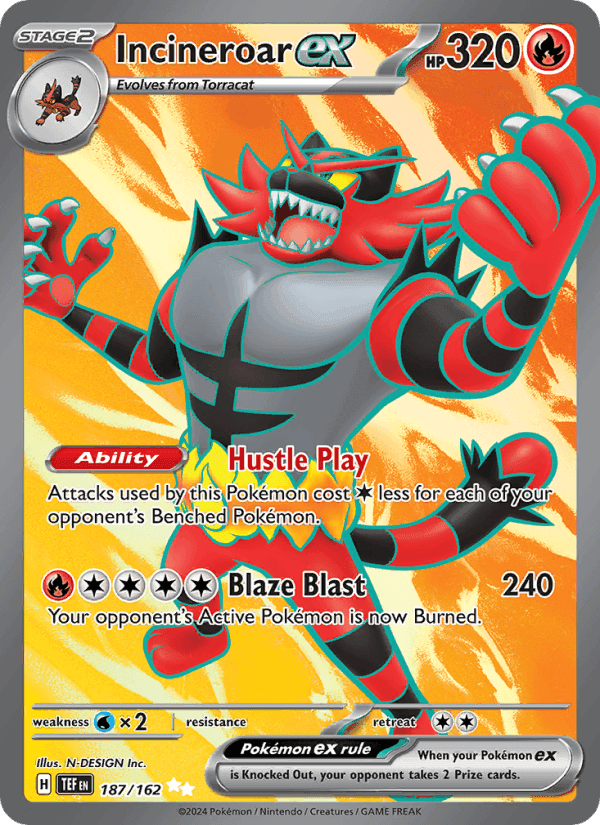 Incineroar ex, card 187 from Temporal Forces