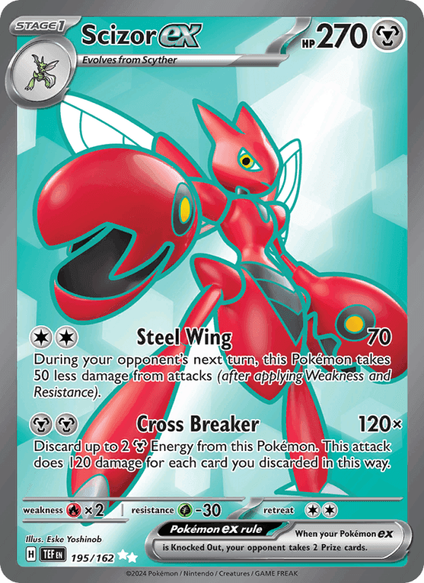 Scizor ex, card 195 from Temporal Forces