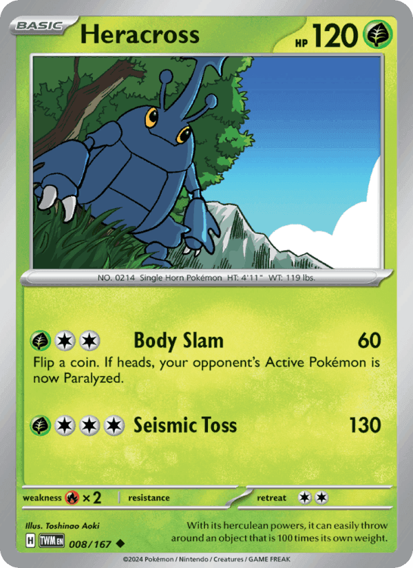 Heracross, carta 008 di Twilight Masquerade