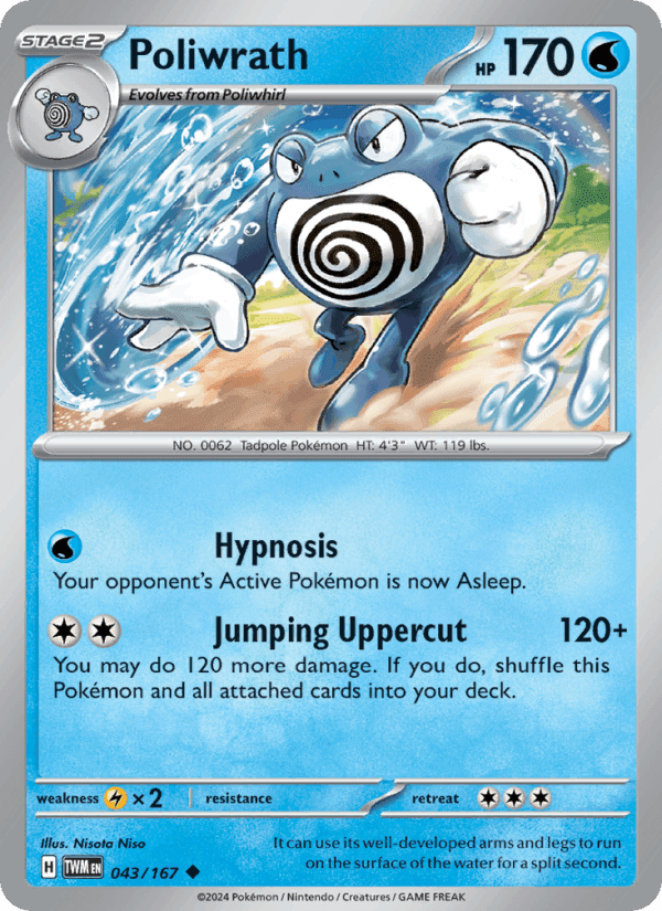 Poliwrath, card 043 from Twilight Masquerade