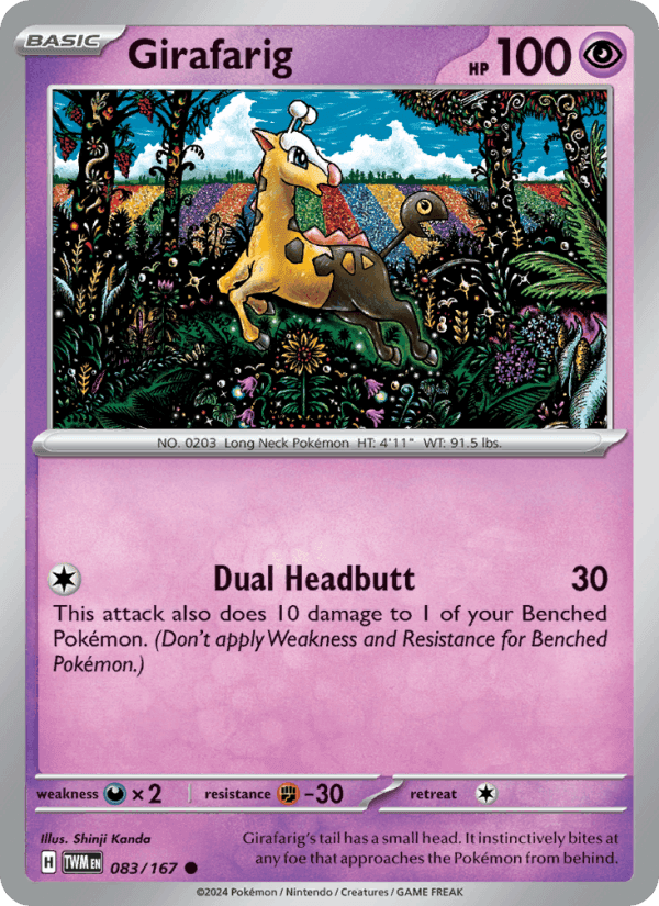 Girafarig, card 083 from Twilight Masquerade