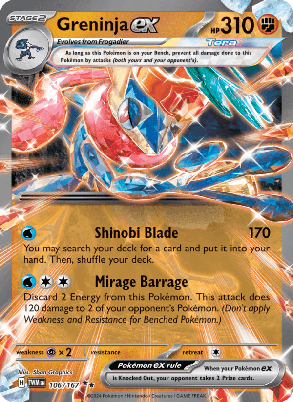 Greninja ex, card 106 from Twilight Masquerade
