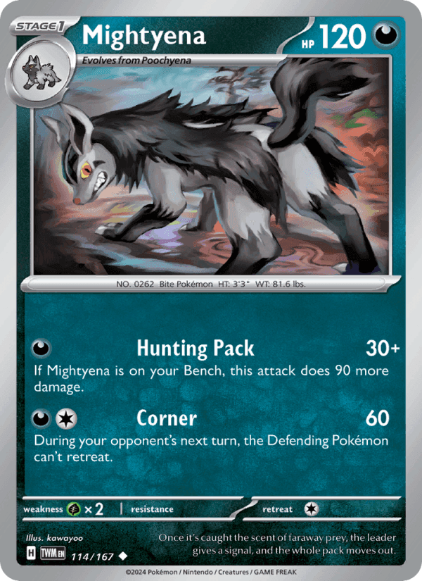 Mightyena, card 114 from Twilight Masquerade