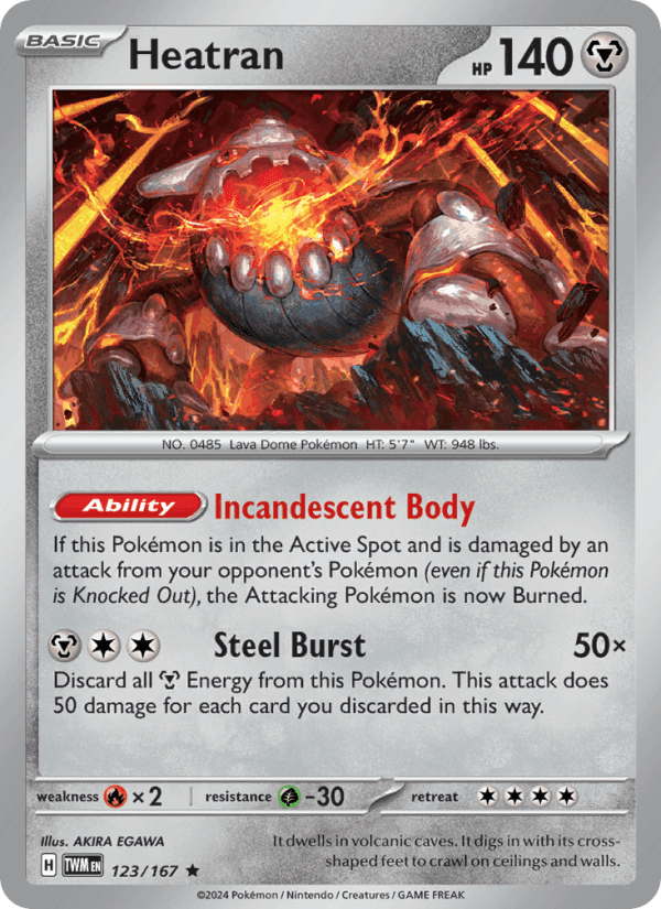 Heatran, card 123 from Twilight Masquerade