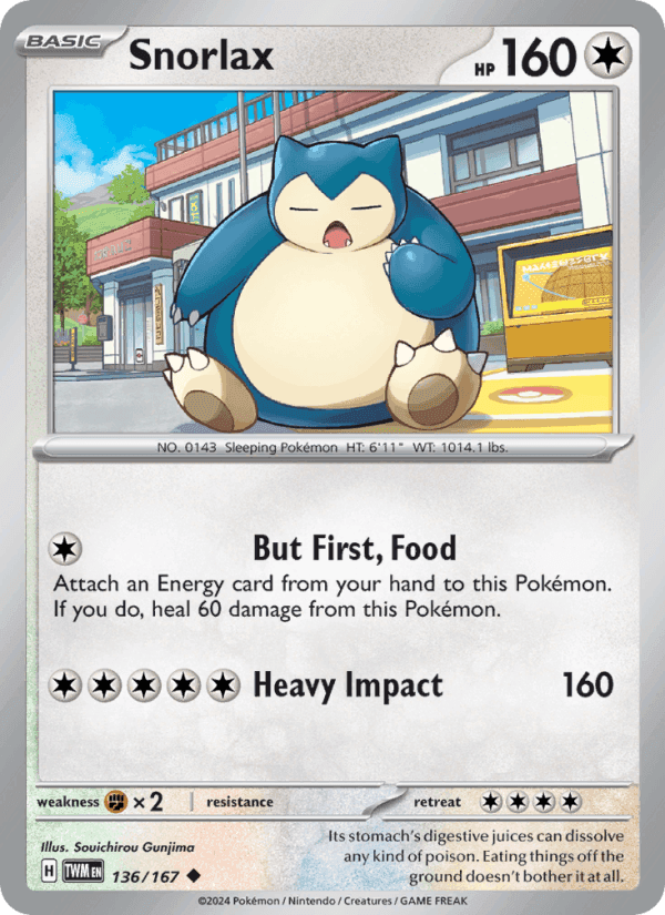 Snorlax, card 136 from Twilight Masquerade