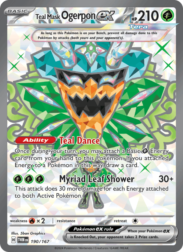 Teal Mask Ogerpon ex, card 190 from Twilight Masquerade