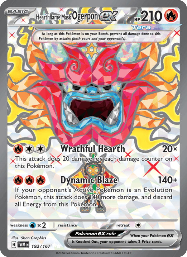 Hearthflame Mask Ogerpon ex, card 192 from Twilight Masquerade