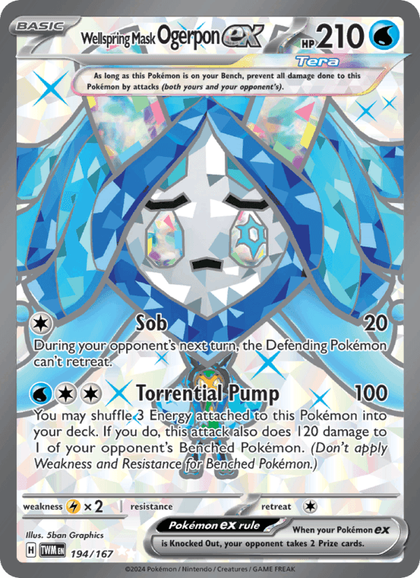 Wellspring Mask Ogerpon ex, card 194 from Twilight Masquerade