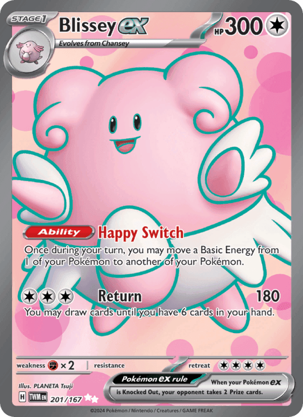 Blissey ex, card 201 from Twilight Masquerade
