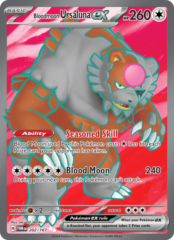 Bloodmoon Ursaluna ex, card 202 from Twilight Masquerade