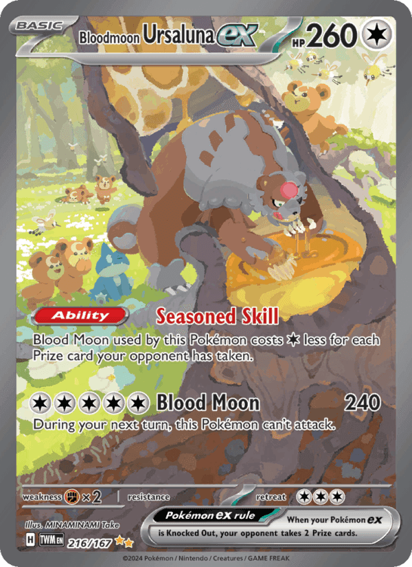 Bloodmoon Ursaluna ex, card 216 from Twilight Masquerade
