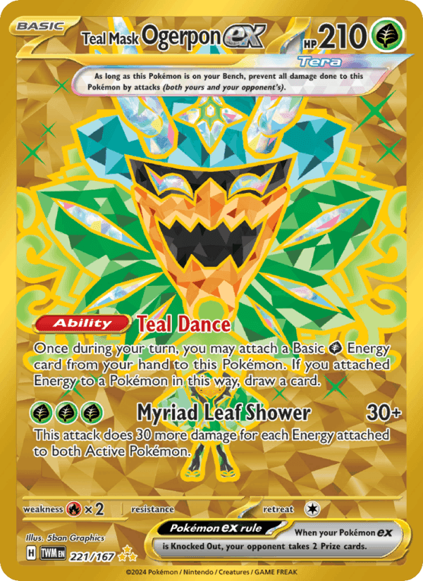 Teal Mask Ogerpon ex, card 221 from Twilight Masquerade