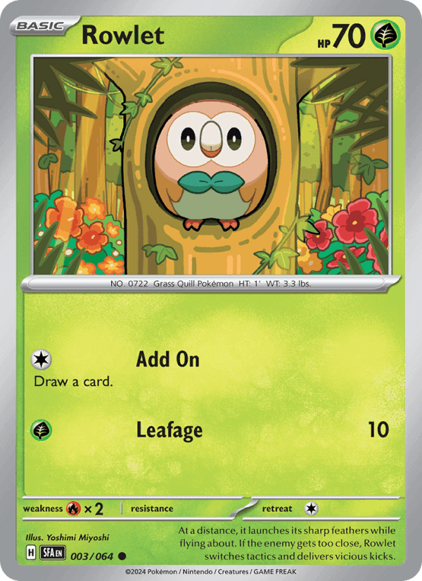 Rowlet, card 003 from Shrouded Fable
