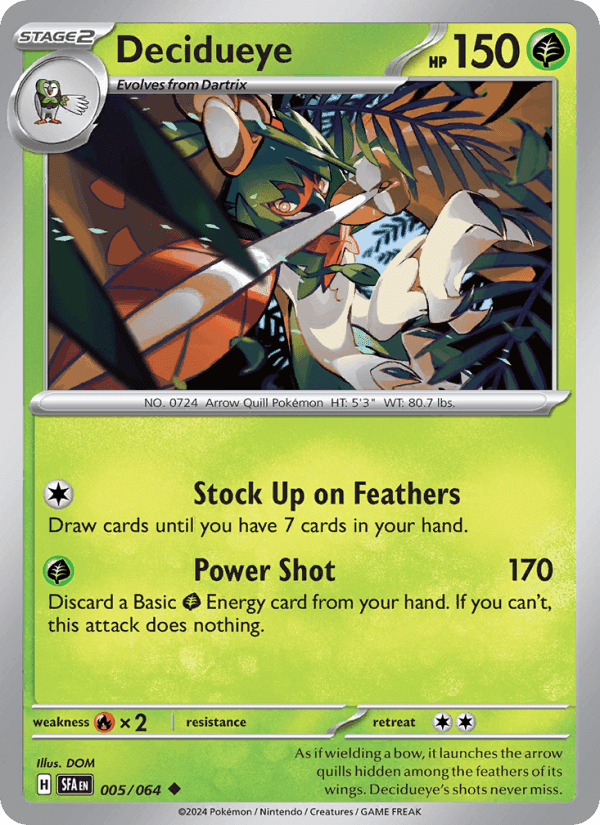 Decidueye, card 005 from Shrouded Fable