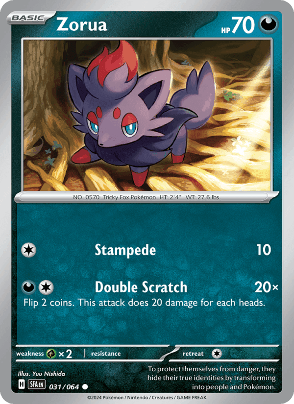 Zorua, card 031 from Shrouded Fable