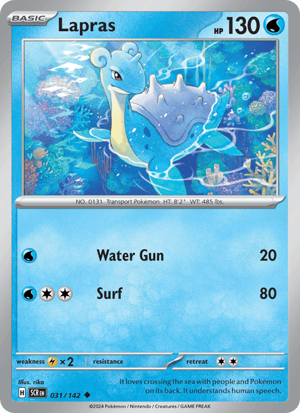 Lapras, card 031 from Stellar Crown