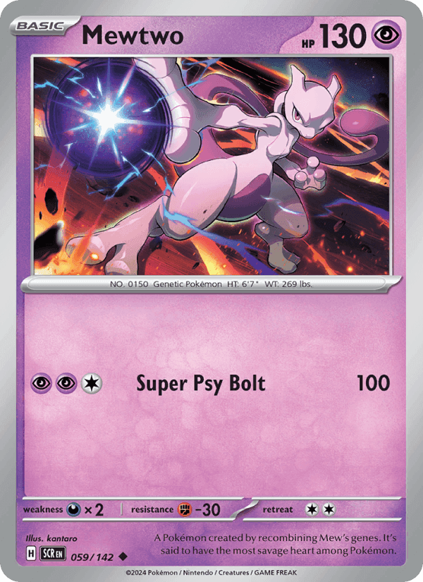Mewtwo, card 059 from Stellar Crown