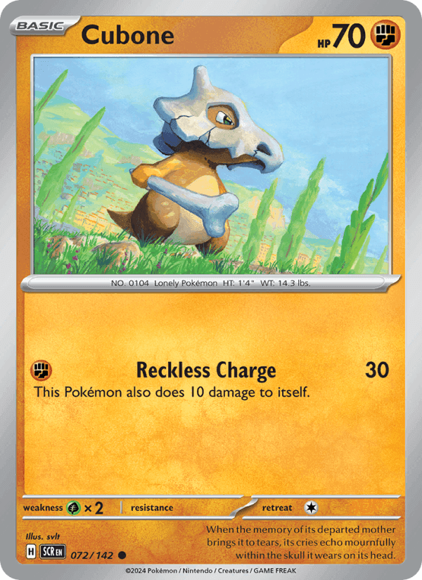 Cubone, card 072 from Stellar Crown