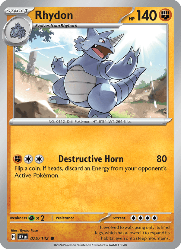 Rhydon, card 075 from Stellar Crown