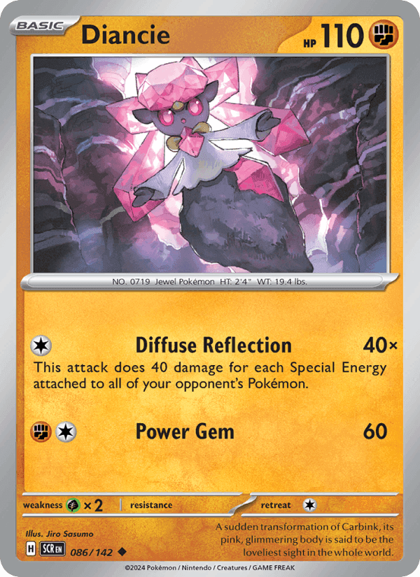 Diancie, card 086 from Stellar Crown