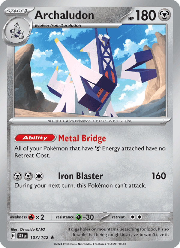 Archaludon, card 107 from Stellar Crown