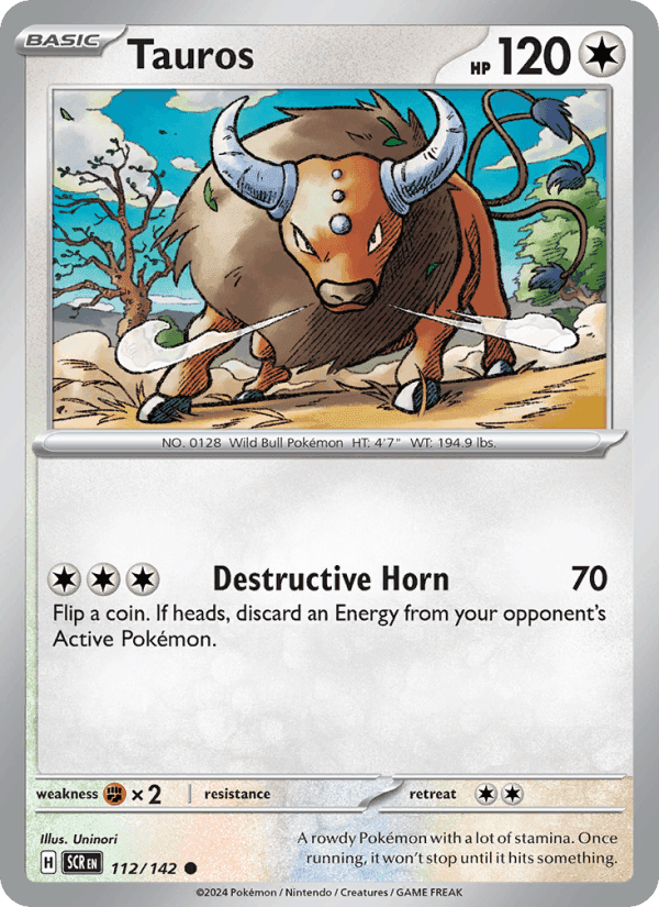 Tauros, card 112 from Stellar Crown