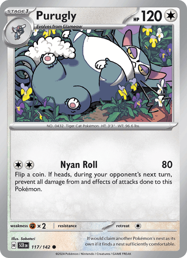 Purugly, card 117 from Stellar Crown