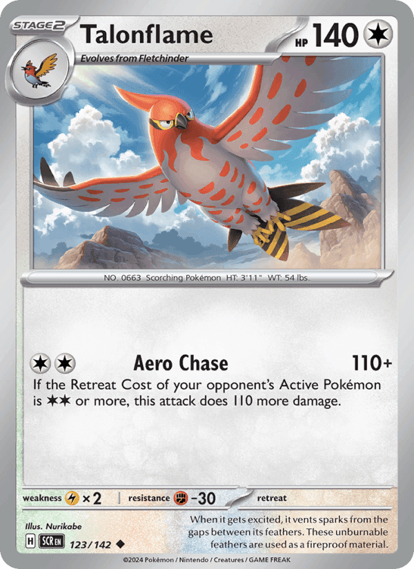 Talonflame, card 123 from Stellar Crown