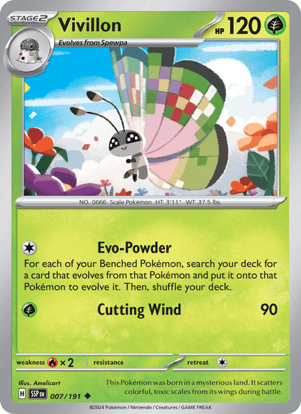 Vivillon, carte 007 de Surging Sparks